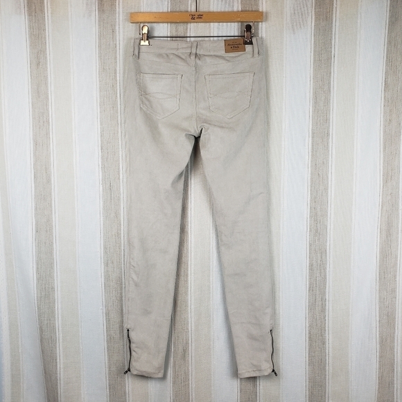 Abercrombie & Fitch Faux Suede Mid Rise‎ Pants Beige Size 0 - Picture 8 of 8